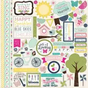 ECHO PARK - "Splendid Sunshine" 12"x12" Sheet of Element Stickers SS61014