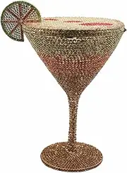WuDiaoer Women Goblet Rhinestone Evening Bag Cocktail Cup Diamond Clutch Funny Crystal Prom Handbag Wedding Purse for Party, Champagne