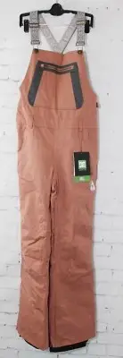 DC Crusade Bib Snowboard Pants Women's Medium Cedar Wood Pink New