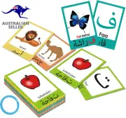 Arabic Alphabet Flash Cards for Kids Toddler, Learning Arabic Letters Flashcards