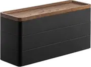 Yamazaki(山崎実業) YAMAZAKI RIN 5810 3 Tier Slim Jewellery Box with Lid - Black