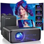 [Auto Focus/4K Support] Projector with WiFi 6 and Bluetooth 5.2, 700ANSI Nati...