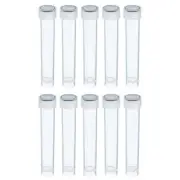 10mL Plastic Test Tubes, 10 Pack Frozen Container Storage Clear Screw Cap, Clear