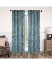 Superior 52x96 Leaves Modern Bohemian Blackout 2pc Curtain Panel Set