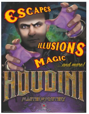 Houdini Mastery of Mystery American Pinball Flyer/ Ad / Brochure -Mint Condition