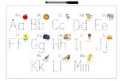 Reusable A4 laminated Alphabet tracing for preschool (with black marker+eraser)
