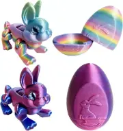 3D Printed Easter Eggs with Bunny Inside,Crystal Bunny Egg,Easter Basket Stuffer