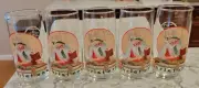 New Coca Cola Coke Glasses Santa Christmas Norman Rockwell 1920 Set of 5 Vintage
