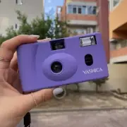 YASHICA MF-1 Snapshot Art Toy Camera 35mm Film Purple Color 31 Wide Lens Manual