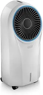 [De'Longhi] Evaporative Cooler EV250WH, Ioniser and Anti-Bacterial Dust Filter, 3 Fan Speeds and 3 Wind Modes, 6 Hours Autonomy, 4.5L Capacity Tank, Remote Control, White