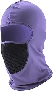 X AUTOHAUX Mesh Masks Face Mask Polyester Face Cover Sun Protection Breathable Light Purple 1 Pcs
