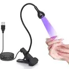 UV Light Gooseneck Lamp for Nails 365+395nm 3w Black Light 4 Levels Dimming