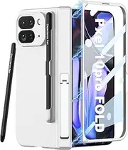 Jarttarn Compatible with Google Pixel 10 Pro Fold (2025) Case with Pen Holder and Pen, Kickstand Screen Protector Cover for Pixel Fold 10 Pro (Silver)