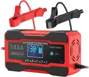 Battery Charger 10-Amp, 12V and 24V Smart Car Battery Charger AU Plug,Trickle C