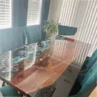 Ocean Beach Epoxy Table Top Natural Acacia Wood Handmade Furniture Room Decors