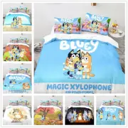 Bingo Bluey 3D Cartoon Family Bedding Set Duvet Quilt Cover Pillowcases Gift AU