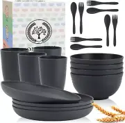 Juego De Platos Y Tazones Para 4 Personas Set De 20 Piezas De Vajilla De Trigo