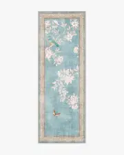 75' x 215' | Machine Washable Runner Rug | Kid & Pet Friendly | Indoor Rug | Gracie Hampton Soft Blue Tufted Rug | Ruggable