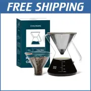 Stainless Steel and Borosilicate Glass Pour Over Coffee Maker - 0.5L Design