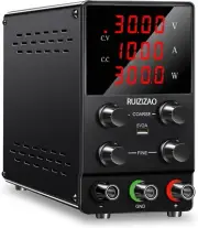 RUZIZAO DC Power Supply Variable, 30V 10A Adjustable Regulated Switching Lab