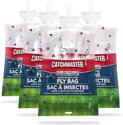 [Catchmaster] Pro Series Fly Bag 4-Pack, Hanging Fly Trap Outdoor Home, Bug Catcher and Flying Insect Trap with Premium Bait, Pet Safe Pest Control, XL Bag for Backyard, Pool, Patio & Camping