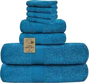 [Softolle] Luxury 8 Piece Towel Set, 2 Bath Towels 2 Hand Towels 4 Washcloths, 100% Cotton Towels for Bathroom, Home, Spa & Gym - Highly Absorbent Ultra Soft Quick-Dry (Turquoise)
