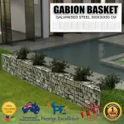 Outdoor Garden Gabion Basket Planter Bed Mesh Grid Galvanised Steel 300x30x50 cm