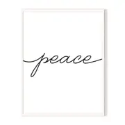 Peace Framed Wall Art - White