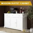 Kitchen Sideboard Dining 3 Drawers 3 Doors Buffet Storage Cabinet Hallway Table