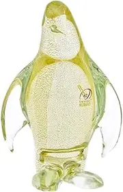 Glass Of Venice Murano Glass Penguin Sculpture - Sparkling Gold