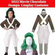 Oompa Cosplay Loompa Kids Costume Chocolate Disguise Wigs Fantasy Outfits Suit