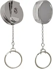 Badge Reels Retractable 2Pack Heavy Duty Badge Reel with Metal Chain, WENSUNNIE Metal ID Nurse Badge Reel Retractable Card Holder Keychain with Clip for Nurse Accessories for Work