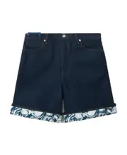 Burberry Heavyweight Denim Turn-Up Hem Shorts 34,30 Blue