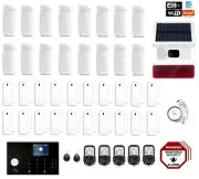 4G+Wifi App Control Wireless Home Security DIY Burglar Alarm System+Solar Siren