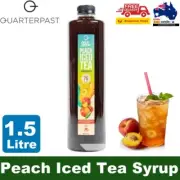 Quarterpast Peach Iced Tea Beverage Concentrate Syrup 1.5L Black Tea ExpressPost