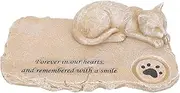 HOLIDYOYO Cat Ornaments White Cat Memorial Decorations Tombstones Sympathy Tuxedo Cat Garden Ornament Pet Memorial Cat Kitten Accessory Cat Statues for Garden Cats Outdoor Resin