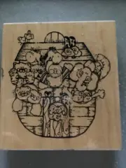 D.O.T.S. Wood Mounted Rubber Stamp NOAH & CO 5 1/2" X 5"