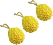HAKIDZEL 3pcs Natural Honeycomb Bath Sponge Gentle Exfoliating Shower Brush for Adults Hydrophilic Bath Sponge Yellow