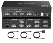 FQUANMAP KVM Docking Station USB C KVM Switch 2 Monitors 2 Computers HDMI 4K60Hz