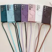 Case For Samsung S24 Ultra S23 S22 S21 Mangetic Magsafe Crossbody Lanyard Cover