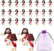 Mini Jesus Figurines in Bulk 24 Pack with Storage Bag, Little Jesus Figures Pocket Size Jesus Mini Figure Religious Christian Gifts Jesus for Sunday School Easter Eggs Stuffers Church Decoration