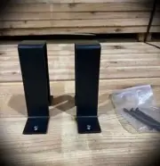 SET Rustic 2"x6" Wrap-Around Floating Shelf Brackets Black Powder-Coated Steel