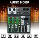 Audio Mixer 4 Channel USB Sound Card Interface Console Bluetooth Recording to PC