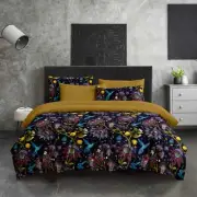 Fantasy Bird and Lemon Tree Quilt Cover Set - Dreamy Comfort in Mustard Yellow
