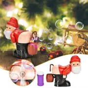 Christmas Decorations Christmas New Automatic Bubble Machine With Lights Music Funny Santa Claus Bubble Toys 60ml Bubble Solution