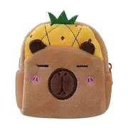 [Generic] Capybara Plush Purses - Mini Plush Bag, Cartoon Animal Bag Made of Plush, Backpack for Girls, Soft Pendant, Ornament, Portable Organiser Bag for Headphones, Snacks, Sweets, A.Yellow, 9 x 10 x 5 cm