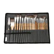24x Artist Brush with Cloth Roll Professional Paint Brush Set for Oil Painting