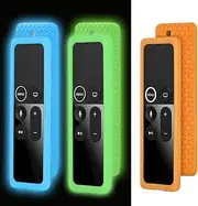 3 Pack TV Remote Protective Case Compatible with Apple TV 4K 4th 5th Gen Remote, Shockproof Silicone Cover Remote Case Holder Skin Anti-Slip for New Apple TV 4K 4th 5th Siri Remote Controller