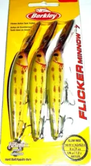 Berkley #7 Flicker Minnow Crankbaits (3-Pack-Bloody Froggy)