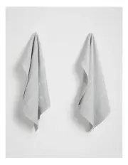 [Fine Day] Stripe Tea Towel 2 Pack in Pale Grey